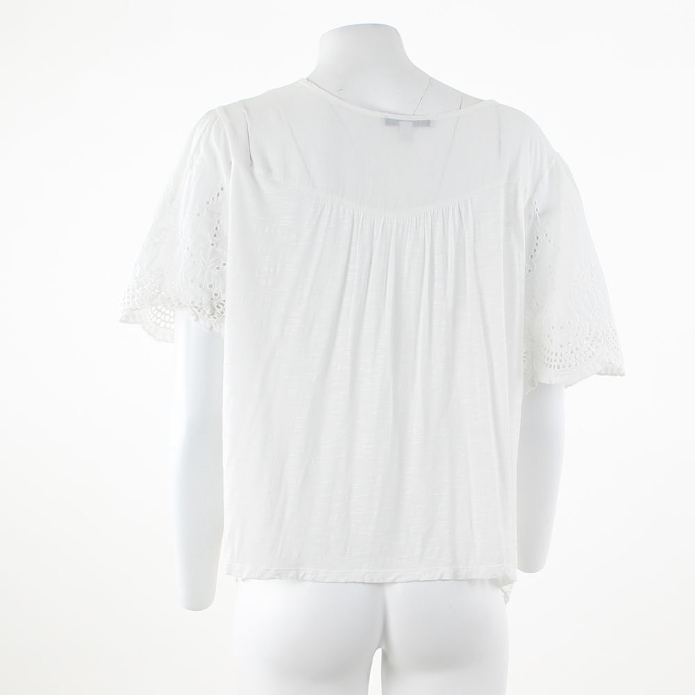 Single Thread Eyelet Short Sleeve Top - Picture 3 of 5